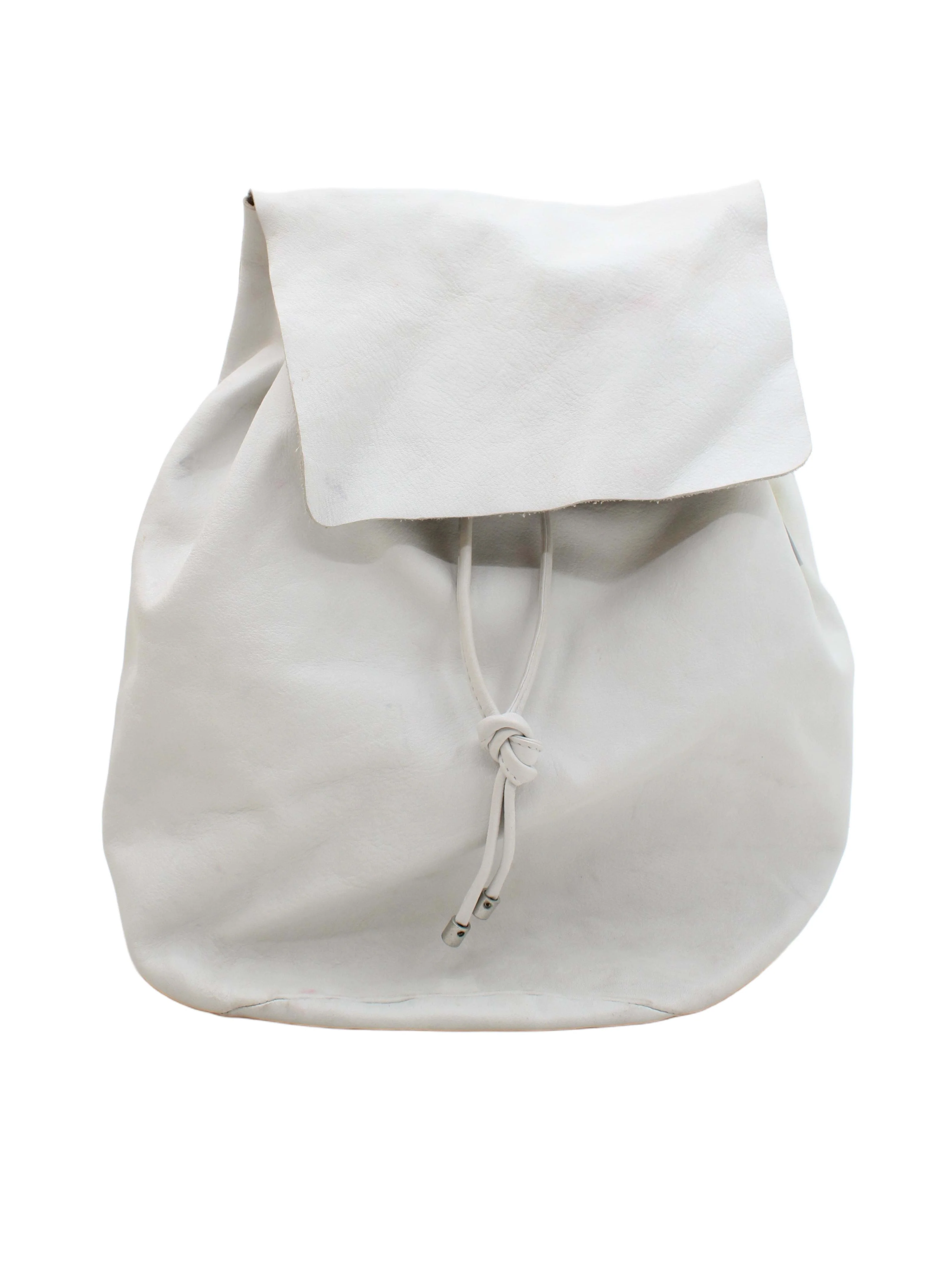 COS Men's Bag White 100% Leather Backpack