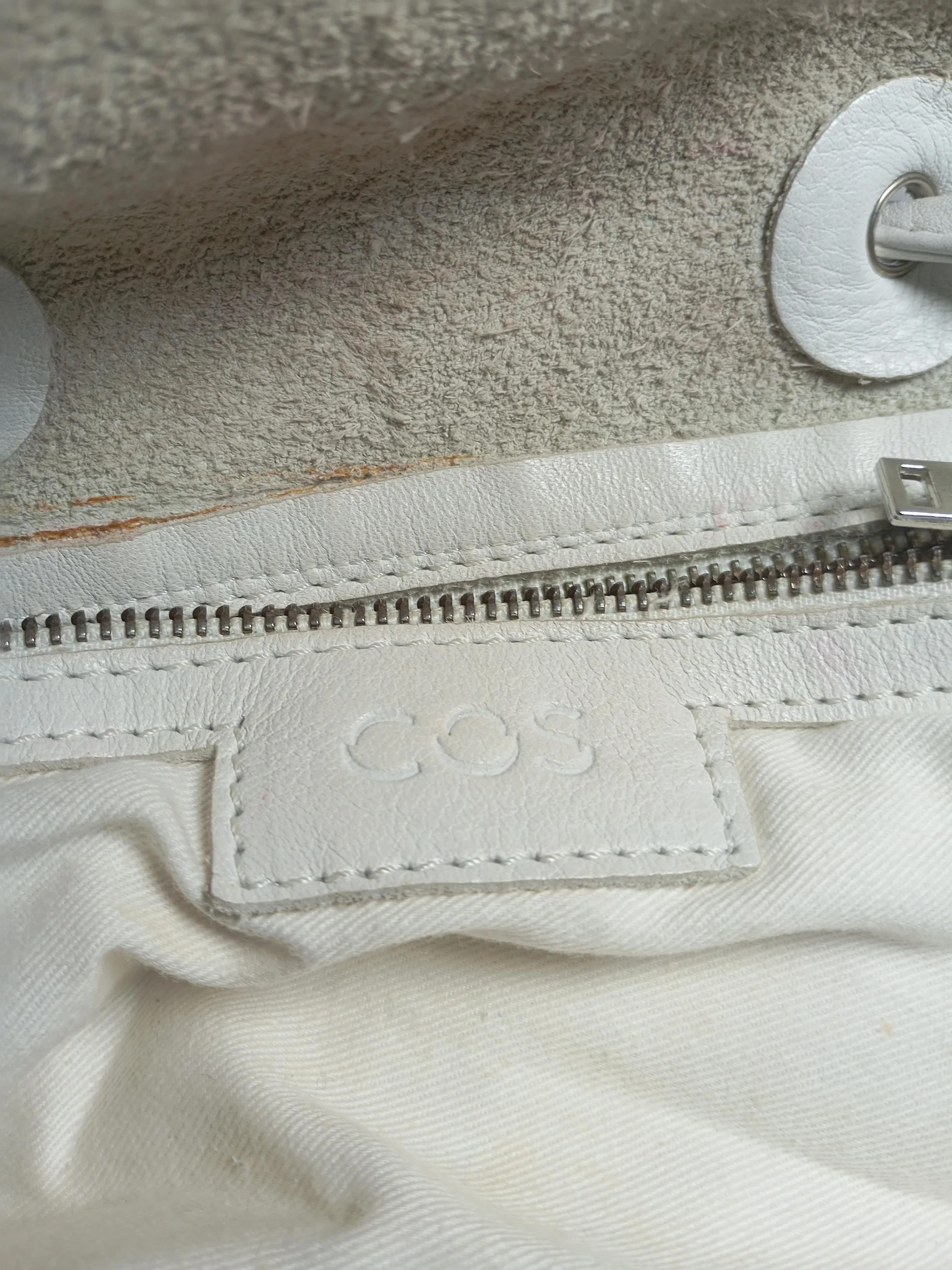 COS Men's Bag White 100% Leather Backpack - Image 6