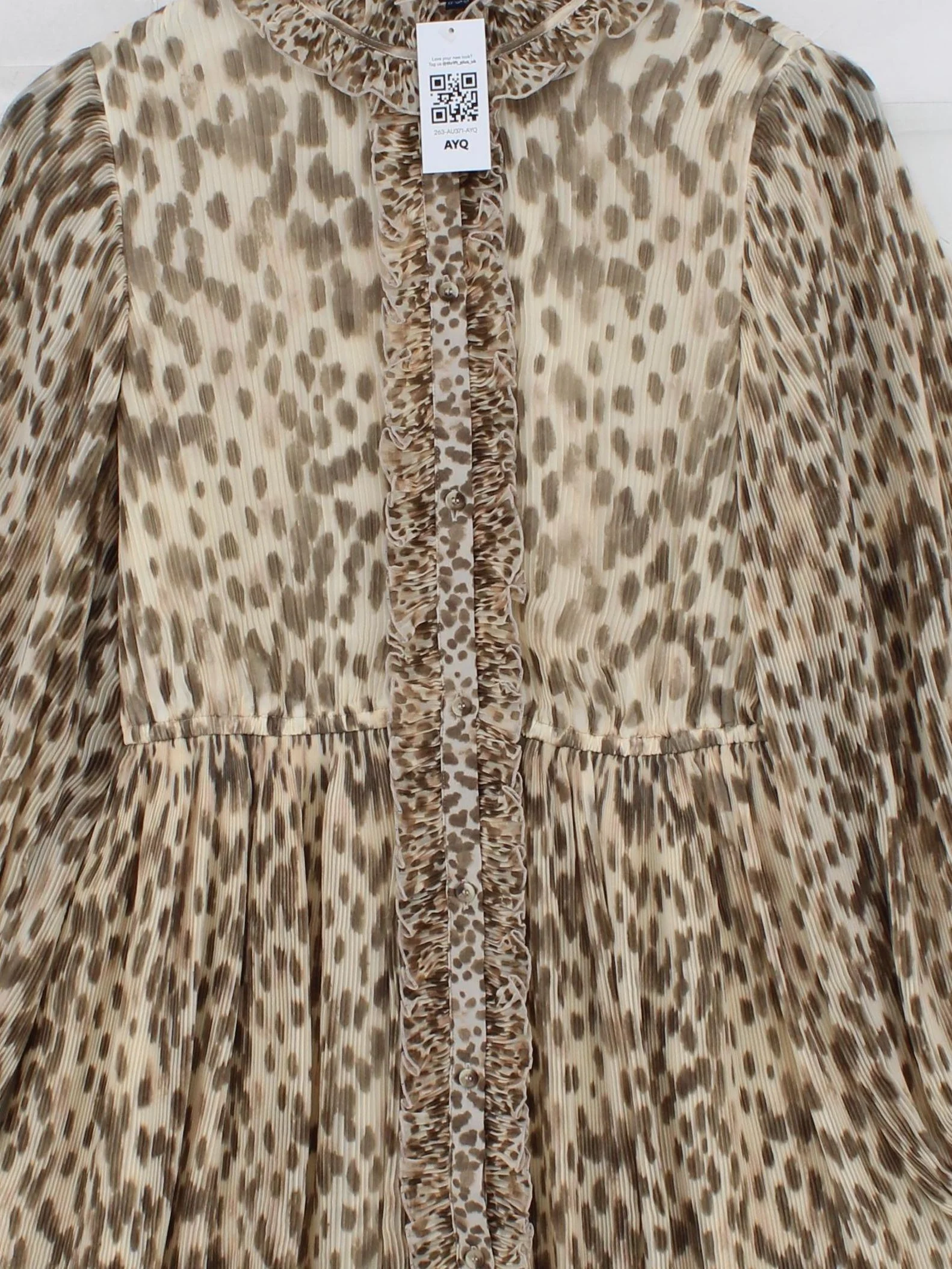 French Connection Shirt Mini Dress UK12 in Multi - Image 3