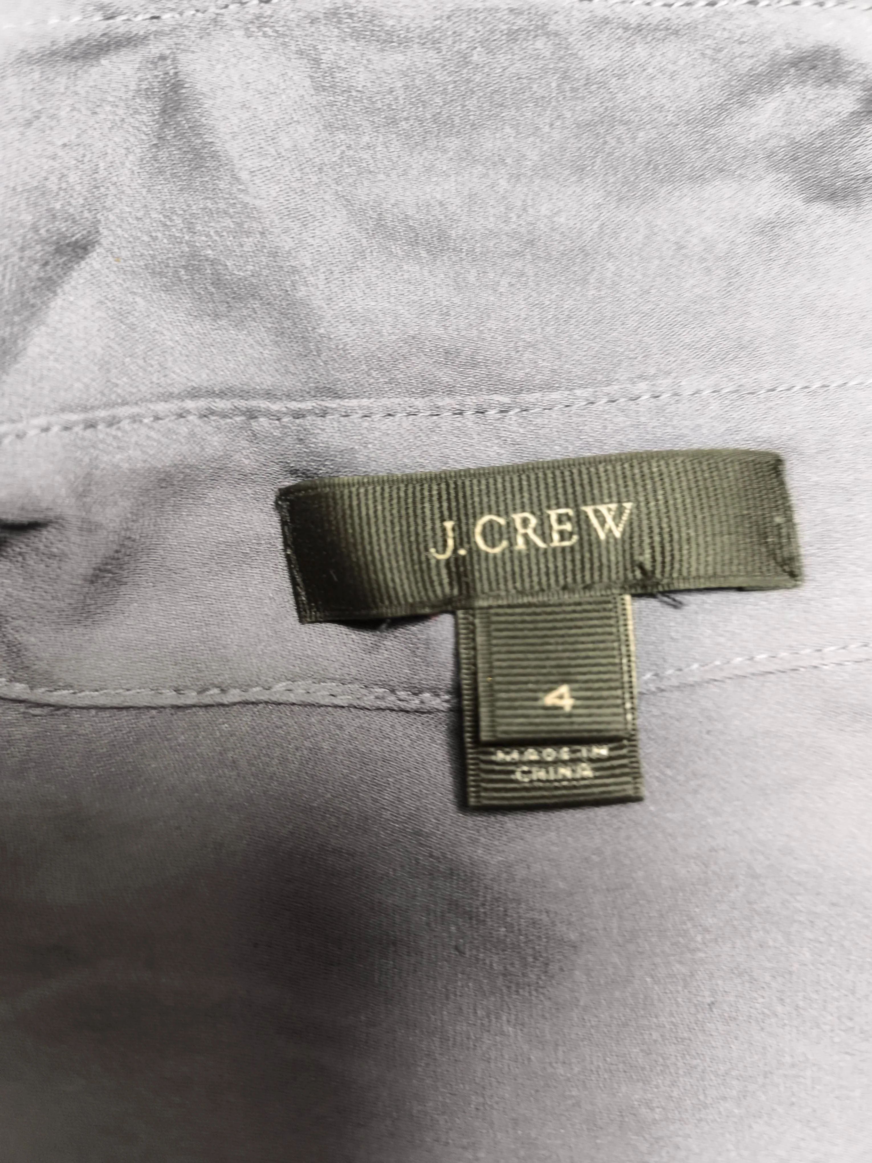 J. Crew Women's Shirt S Grey 100% Silk Long Sleeve Collared Basic - Image 5