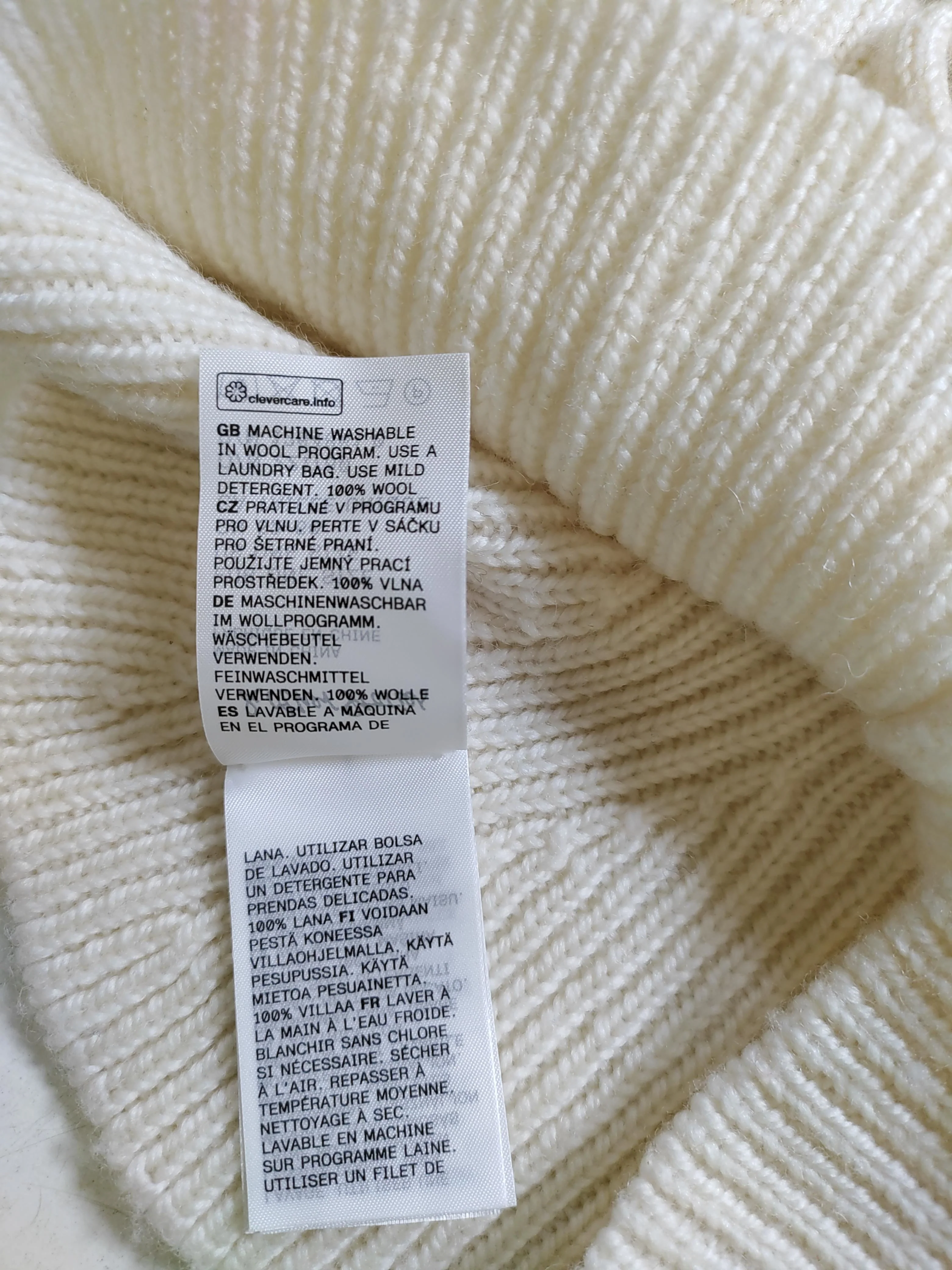 & Other Stories Women's Hat M Cream 100% Wool Balaclava - Image 6