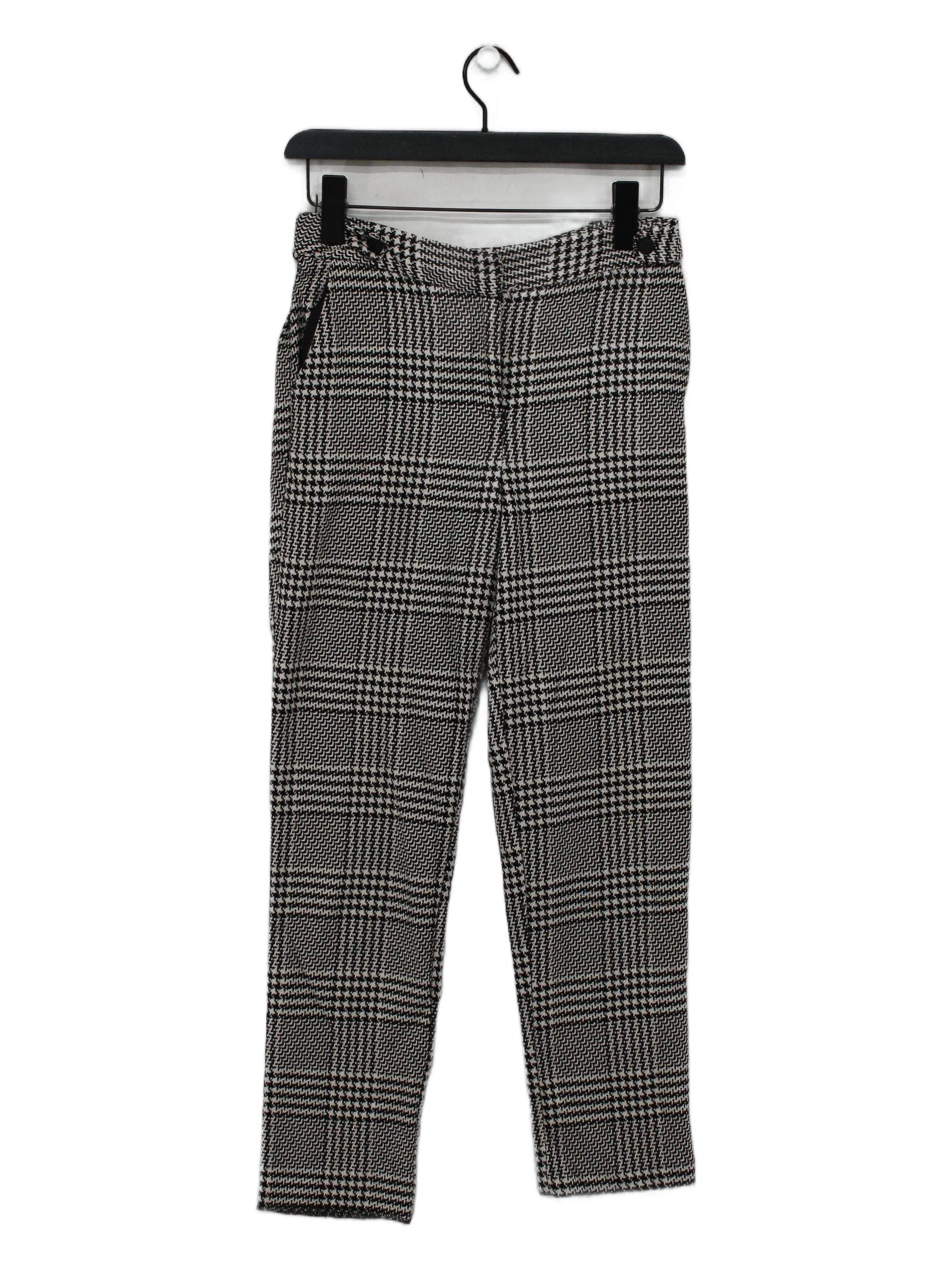 Topshop Women's Trousers UK 8 Black Polyester with Viscose, Elastane Capri